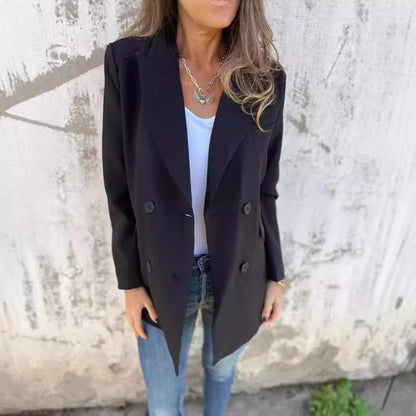 Damen Blazer Doppelter Knopfleiste Stylischer Schnitt Eveloria