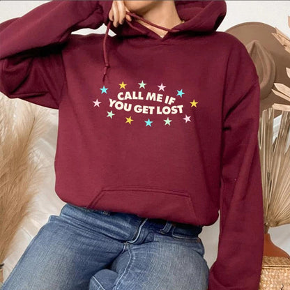 Damen Kapuzenpullover Kreativer Aufdruck Lässige Passform