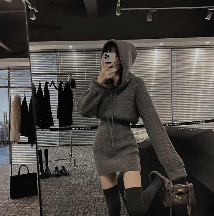 Damen Hoodie-Kleid Lässig Mit Taschen Eveloria