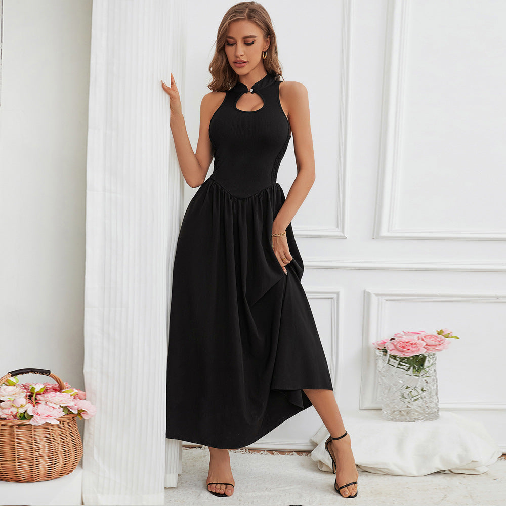 Damen Maxikleid Schlüssel-Ausschnitt Fließend Eveloria