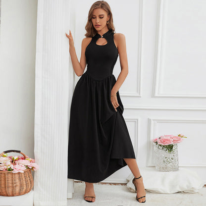 Damen Maxikleid Schlüssel-Ausschnitt Fließend Eveloria