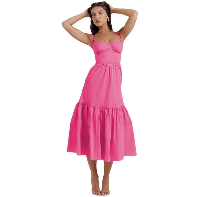 Damen Maxikleid Floral Muster Tailliert
