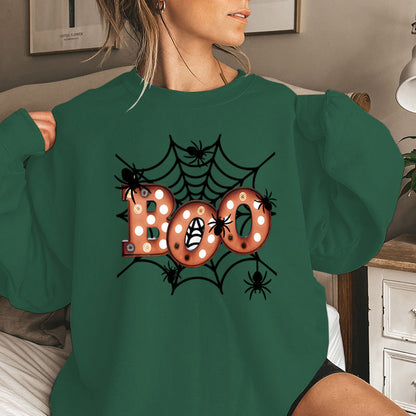 Damen Sweatshirt Halloween Spinnennetz Design Eveloria