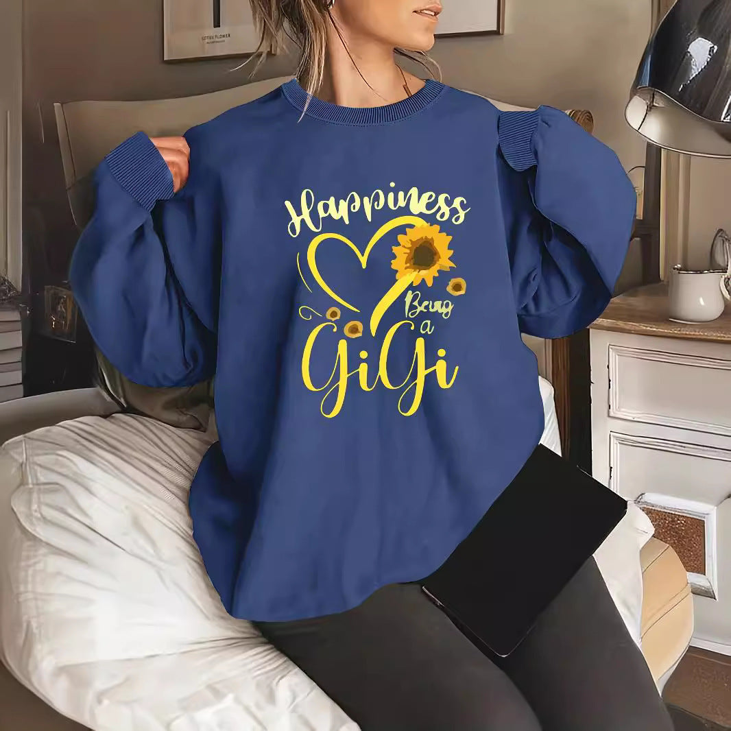 Damen Sweatshirt Voluminöse Ärmel Bunt