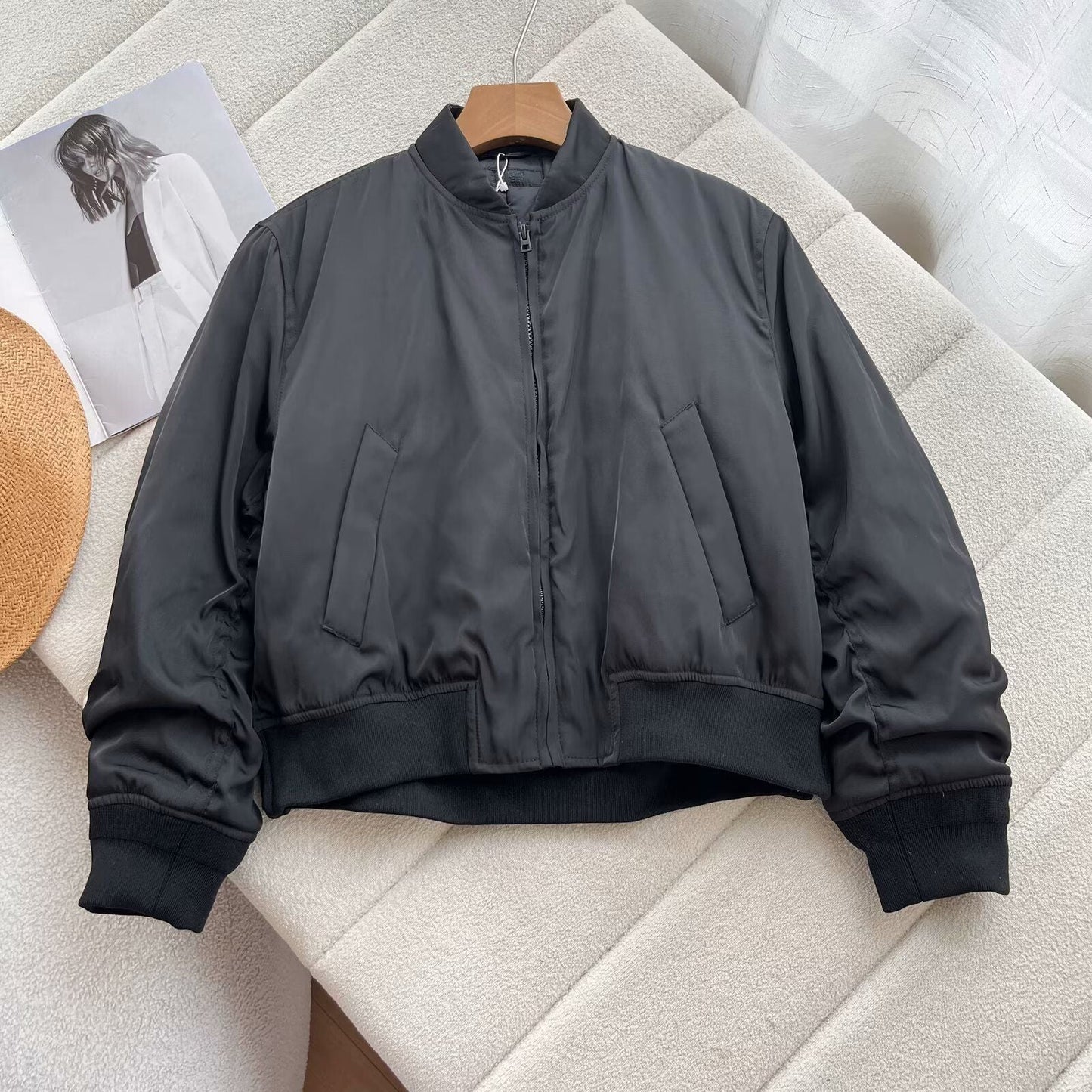 Damen Sportbomberjacke Hochkragen Bequem Eveloria