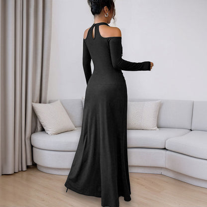 Damen Abendkleid Figurbetont Schulterfrei Floralmuster Eveloria