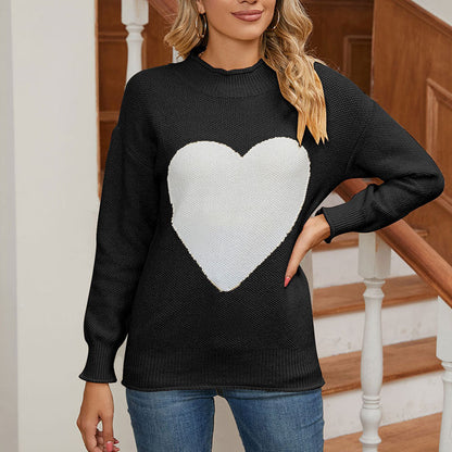 Damen Pullover Herz-Print Eveloria - Eveloria