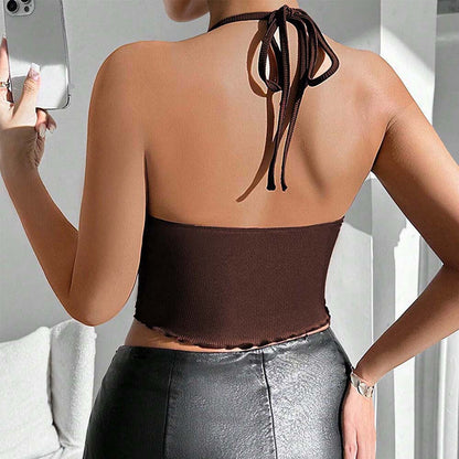 Damen Crop- Raffung Bindeband Eveloria