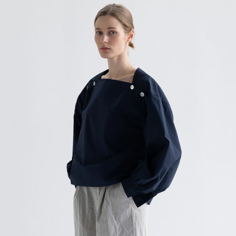 Damen Bluse Modisch Knöpfe Detail Eveloria