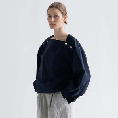 Damen Bluse Modisch Knöpfe Detail Eveloria