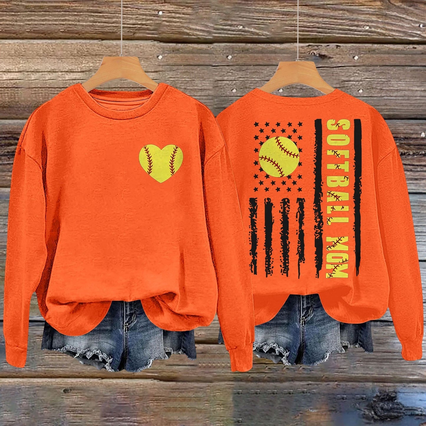 Damen Sweatshirt Softball-Design Eveloria
