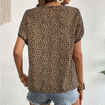 Damen T-Shirt Animal-Print Fließender Schnitt Eveloria