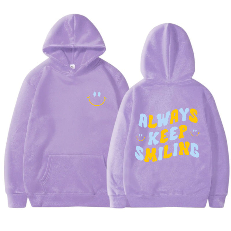 Damen Pullover Kapuze mit Kängurutaschen und Schriftzug