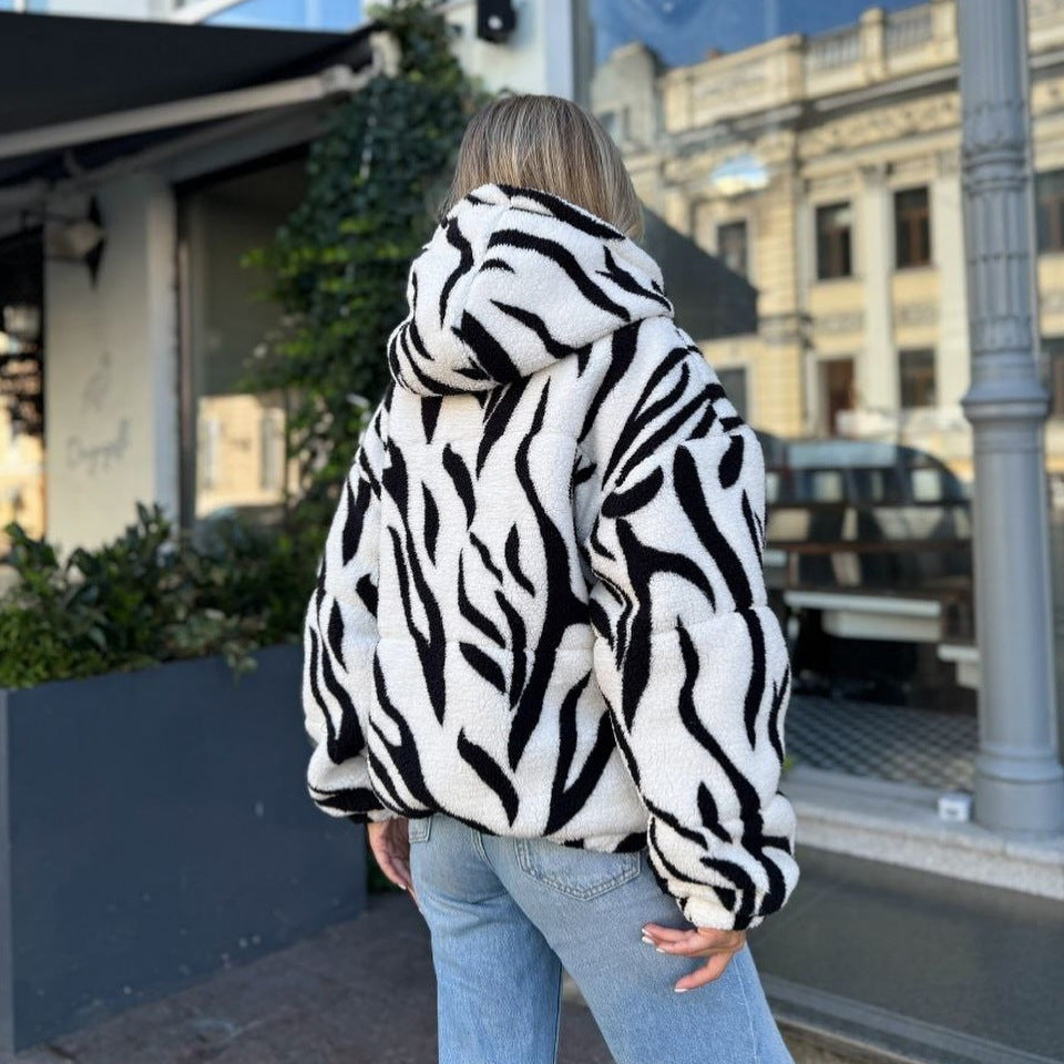 Damen Fleecejacke Oversized Kuschelig Grau Eveloria