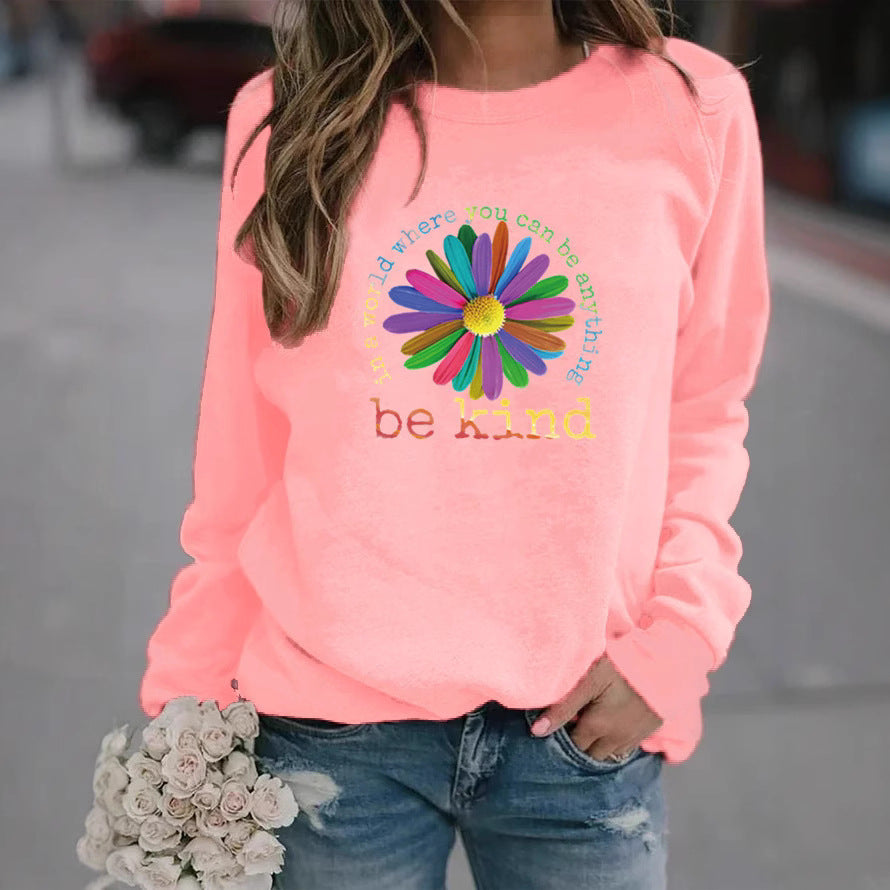 Damen Sweatshirt Bunt Blumen-Design Weich Eveloria