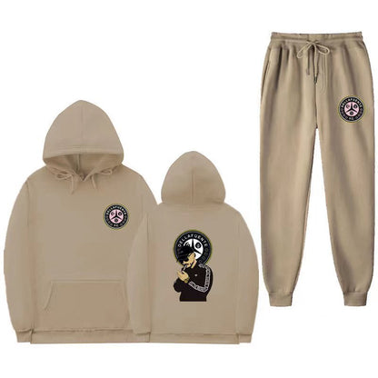 Damen Kapuzenpullover-Set mit Jogginghose, einzigartigem Druck,