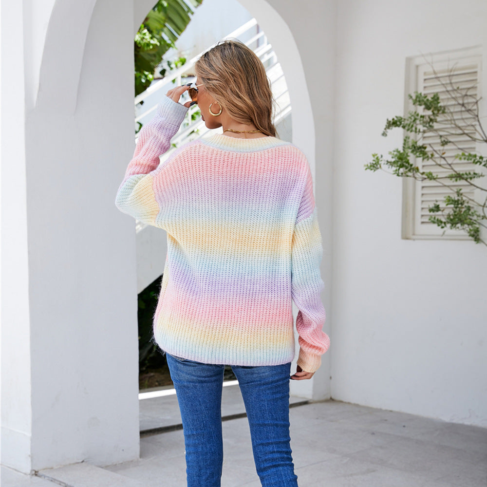 Damen Pullover V-Ausschnitt Strickstruktur Beige