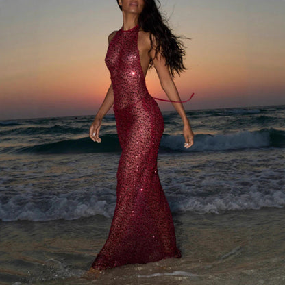 Damen Schwimmdress aus Spitze Glitzernd Eveloria