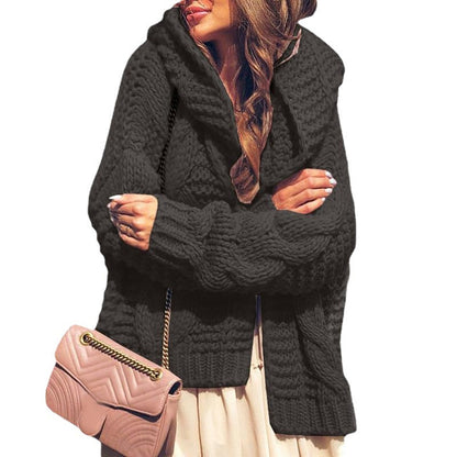 Damen Grobstrickjacke Voluminöse Ärmel Modern Eveloria