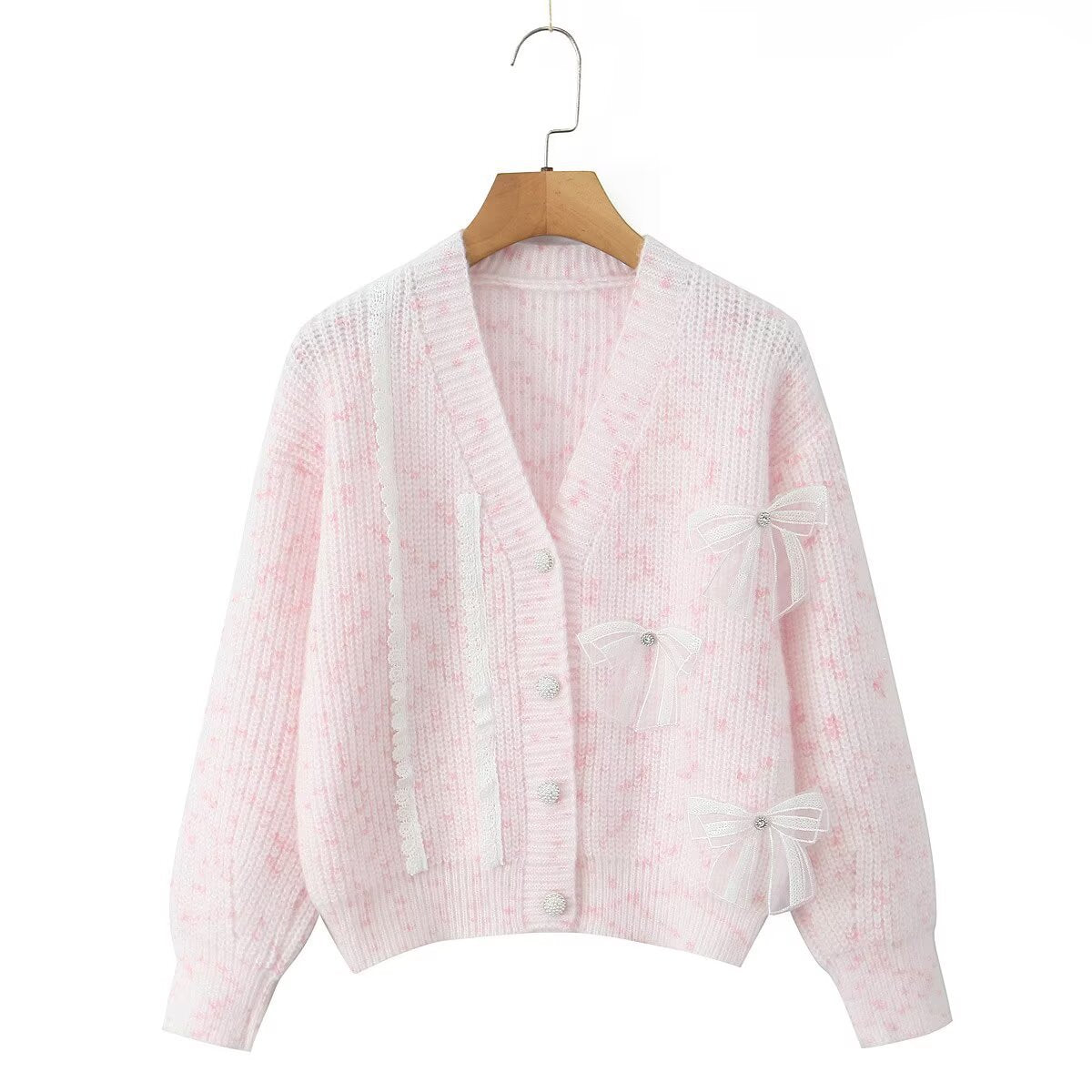 Damen Strickjacke Kuschelig mit Schleifendetails Grau