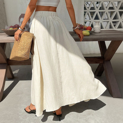 Damen Maxi-Rock Verstellbarer Taillenzug Elegantes Design