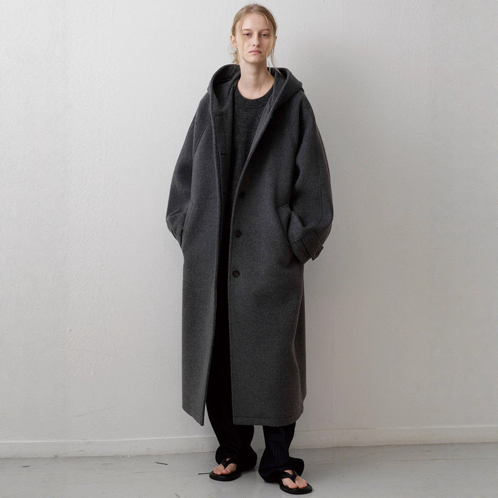Damen Oversize-Mantel mit Kapuze und Taschen Eveloria