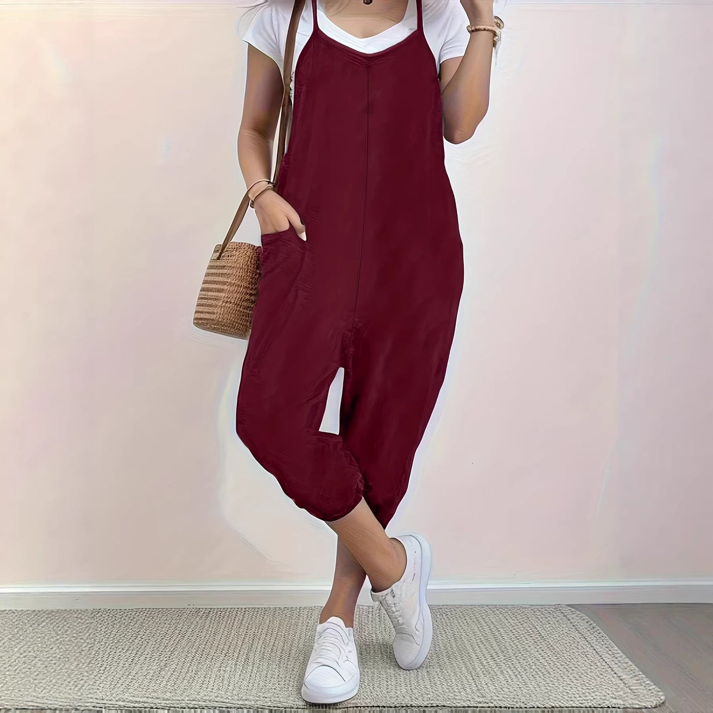 Damen Jumpsuit Komfortpassform Praktische Taschen Eveloria
