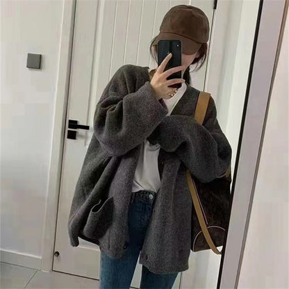 Damen Oversize Strickjacke Eveloria Großgefüttert