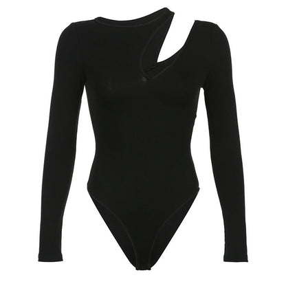 Damen Langarmshirt Asymmetrischer Ausschnitt Eveloria