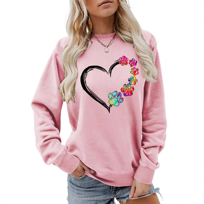 Damen Sweatshirt Pfotenherz-Design Eveloria