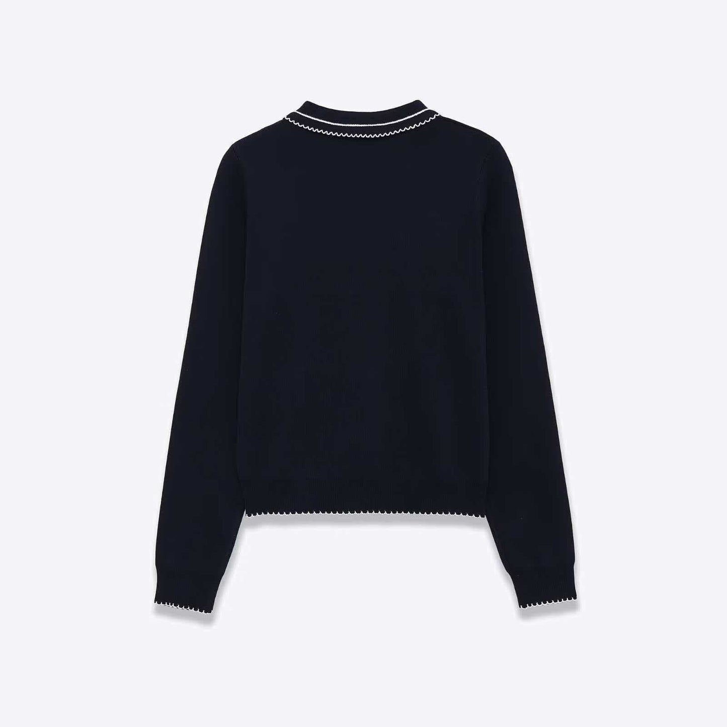 Damen Strickpullover Polokragen Knopfleiste Eveloria