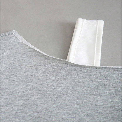 Damen Cropped Sweatshirt Asymmetrisch Voluminöse Ärmel Grau Eveloria