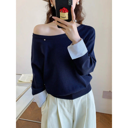 Damen Pullover Lässig Abnehmbarer Innenarm Eveloria
