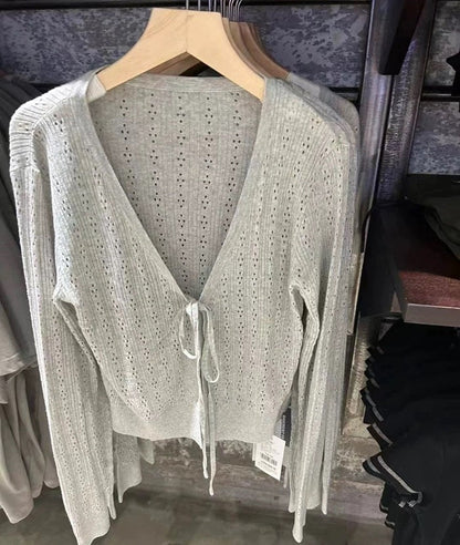 Damen Strickcardigan Verstellbare Schnürung Eveloria
