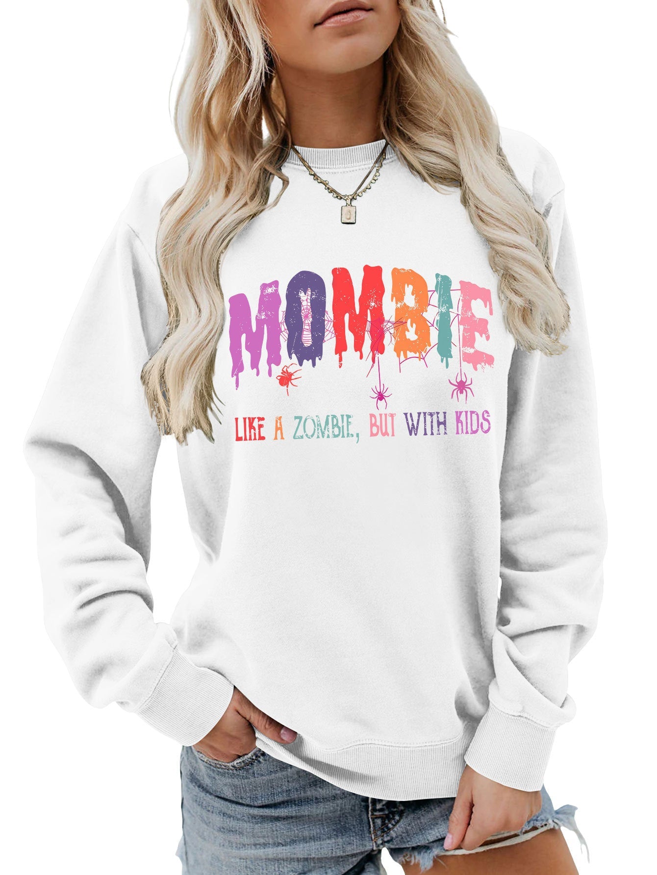 Damen Sweatshirt Zombie Motiv Eveloria