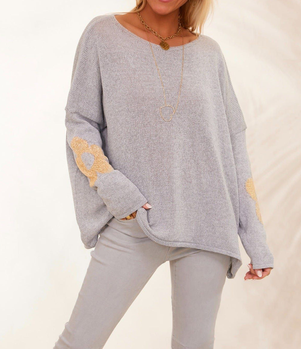 Damen Strickpullover Floral Eveloria