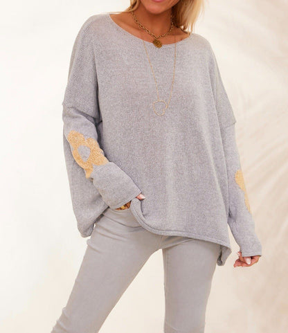 Damen Strickpullover Floral Eveloria