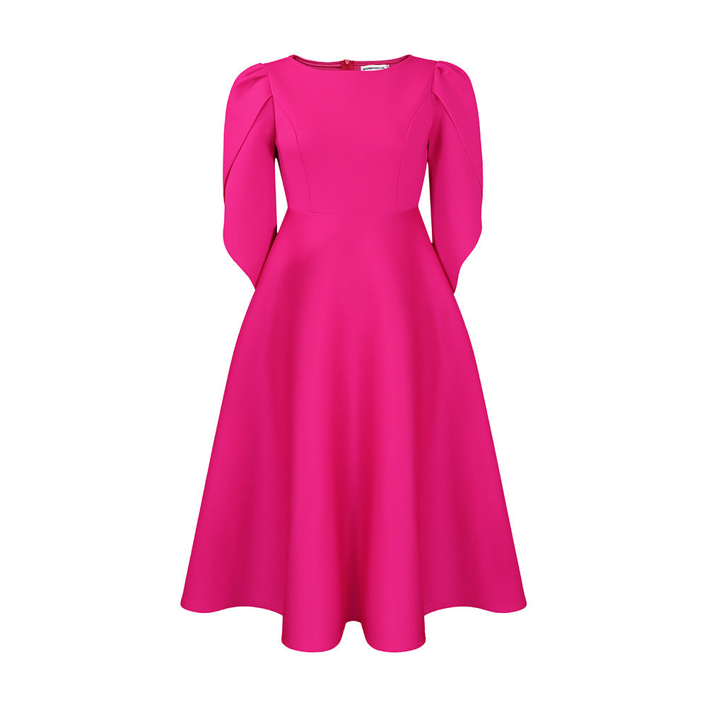 Damen Abendkleid mit Handballenärmel und schwingendem Rock Eveloria