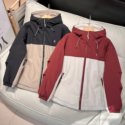 Damen Wetterfeste Übergangsjacke mit Verstellbarem Kapuzenkragen - Eveloria