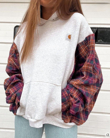 Damen Kapuzenpullover Karomuster Eveloria