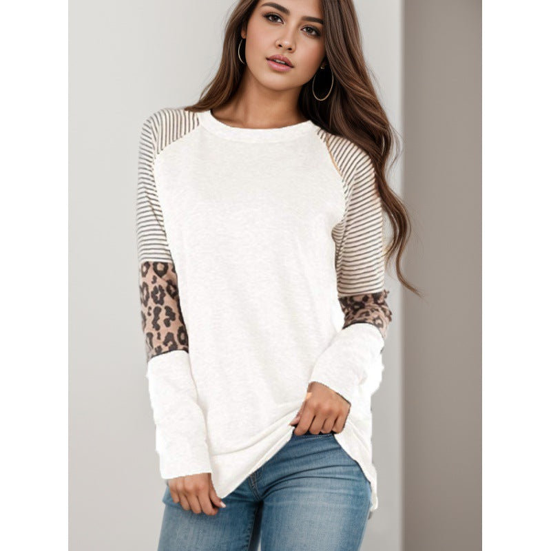 Damen Langarmshirt Tiermuster Streifendesign Eveloria