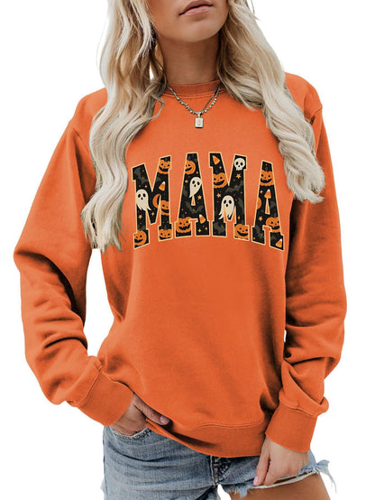 Damen Sweatshirt Halloween-Design Baumwolle Komfort Schnitt