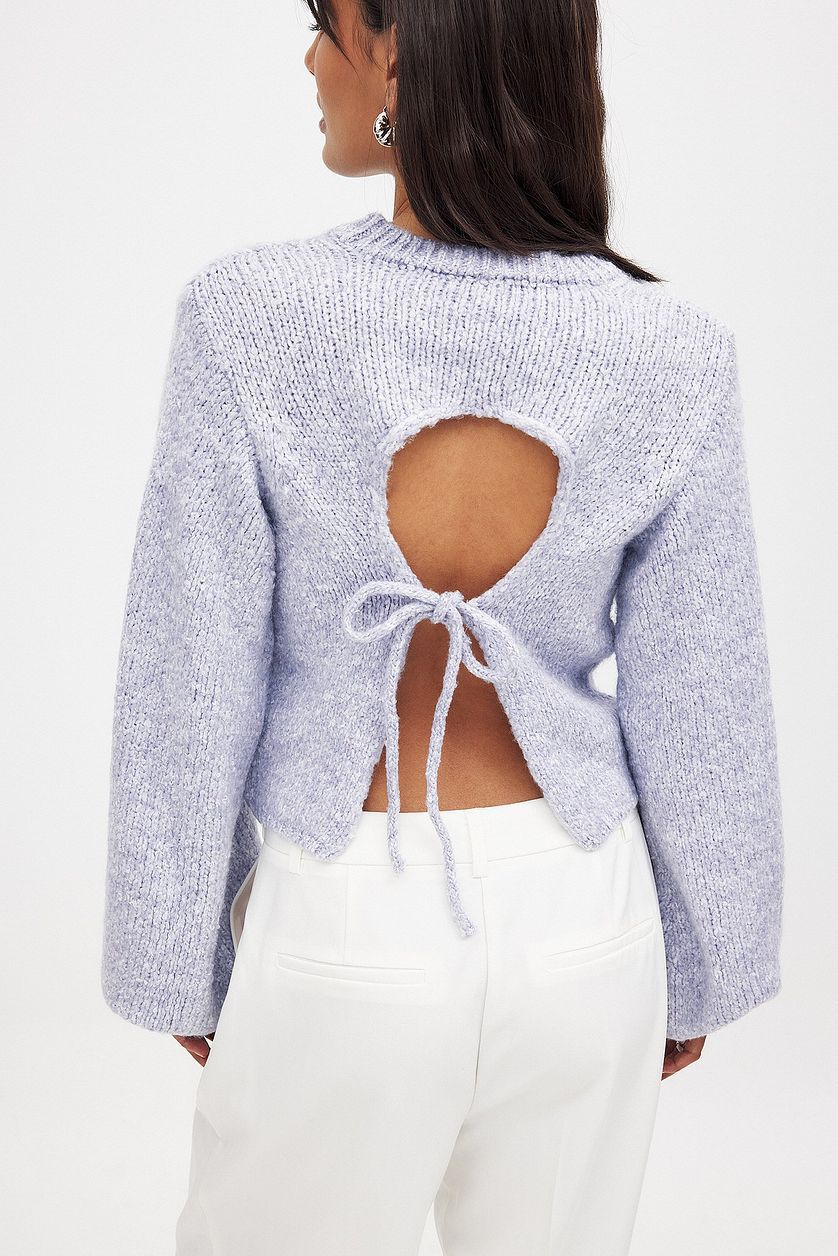 Damen Strickpullover Lässig Eleganter Rückenausschnitt Beige