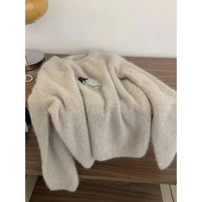 Damen Pullover Feine Strickmischung Bequem Eveloria