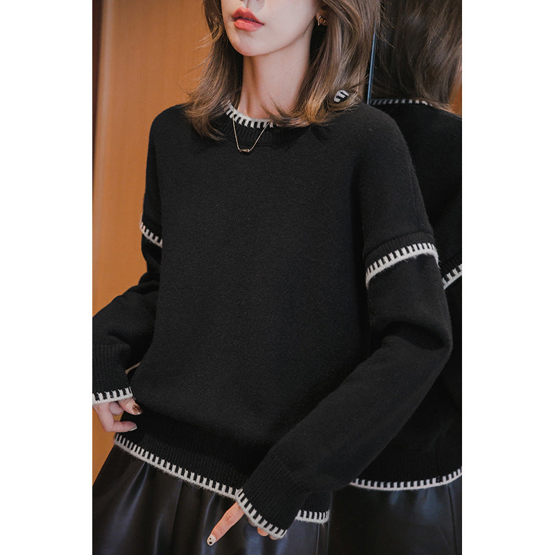 Damen Pullover Strukturiert Kuschelig Modern Anthrazit Eveloria