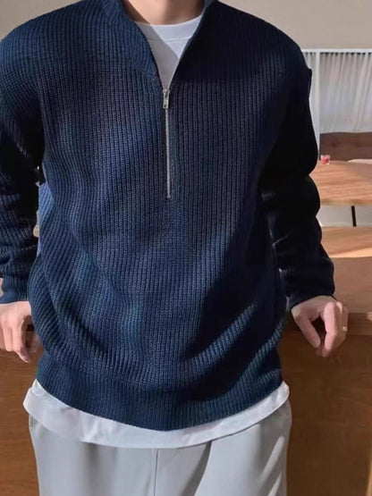 Strickpullover Reißverschlusskragen Bequem