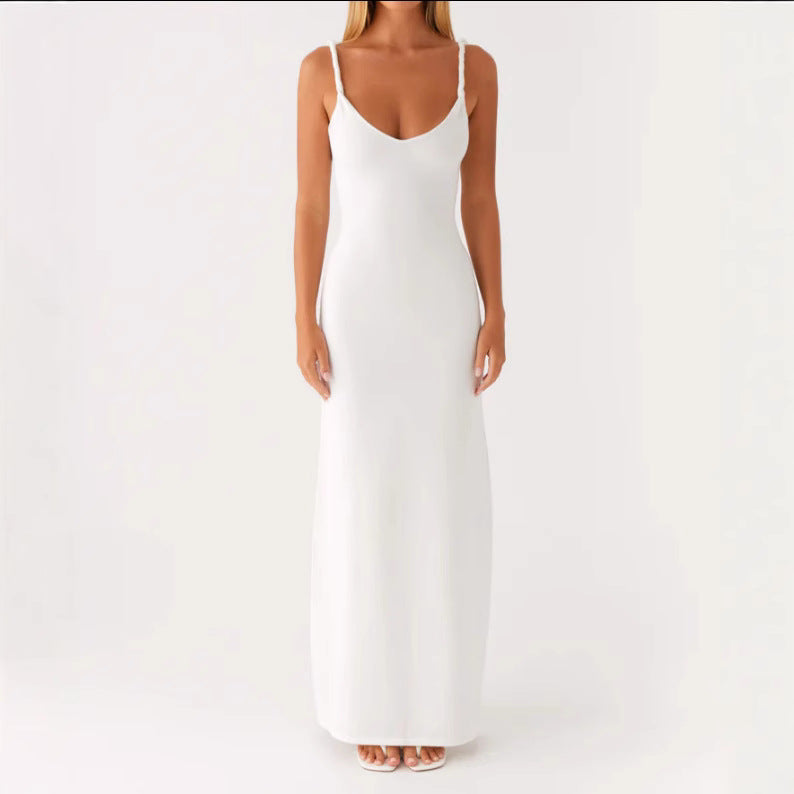 Eveloria Damen Maxikleid V-Ausschnitt Elastisch