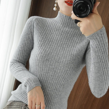 Damen Rollkragenpullover Eveloria Elegantes Merino-Woll-Mischgewebe