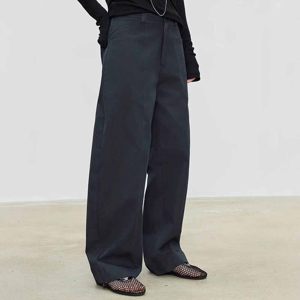 Damen High-Waist-Hose Weite Passform Strukturiert Eveloria