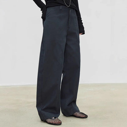 Damen High-Waist-Hose Weite Passform Strukturiert Eveloria
